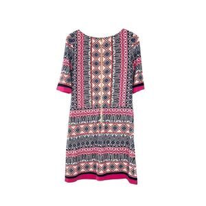Eliza J pink , blue , purple tribal pattern short sleeve size 6